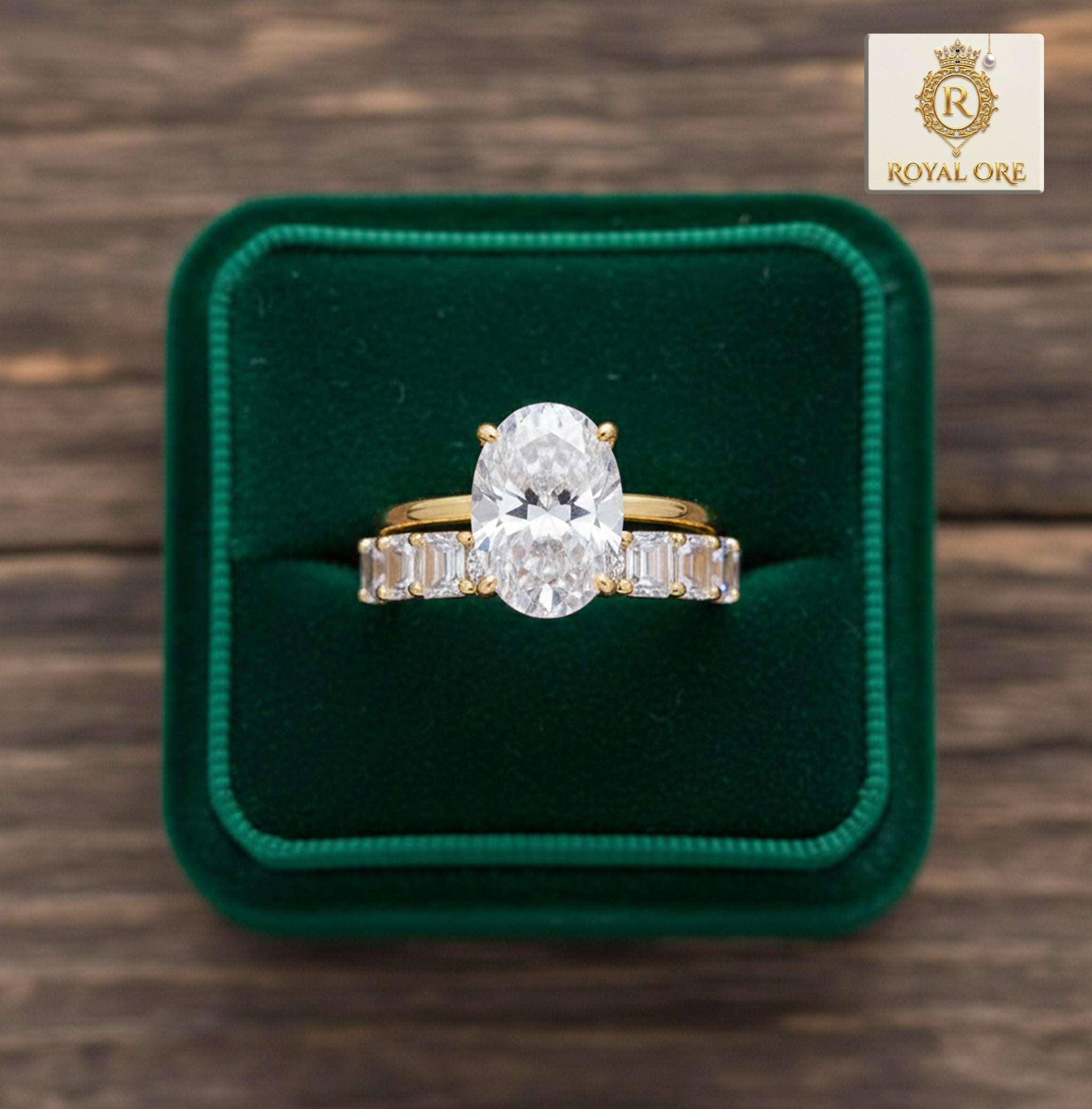 4.5 Carat Moissanite 925 Sterling Silver 2 Piece Ring