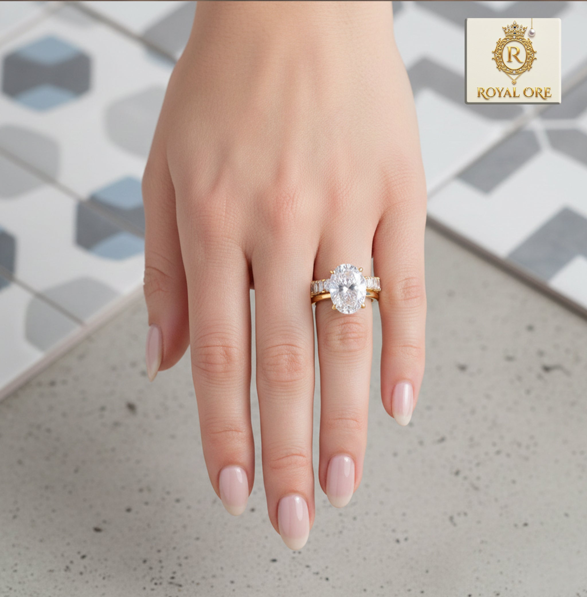 4.5 Carat Moissanite 925 Sterling Silver 2 Piece Ring